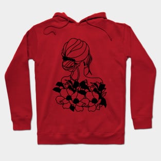 Minimalist floral woman Hoodie